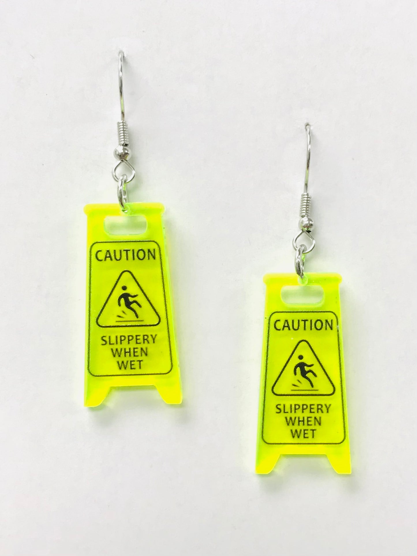 Caution Slippery When Wet Earrings